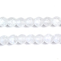 Pressed Glass Bead Smooth - Round 06MM MATTE SNOWFLAKE