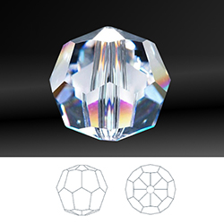 Asfour Crystal Bead  (2nd Quality) - Round 18MM CRYSTAL AB (Rainbow)