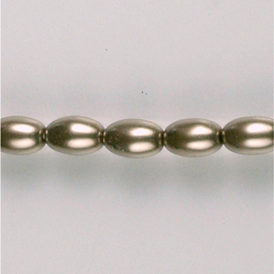 Czech Glass Pearl Bead - Oval 06x4MM LT BROWN 70418