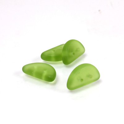 Czech Pressed Glass Bead - Half-Circle Rondelle 13x6MM MATTE OLIVINE