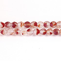 Czech Glass Fire Polish Bead - Round Fancy 6MM MATTE AGATE RED