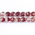 Czech Glass Fire Polish Bead - Round Fancy 8MM MATTE AGATE RED