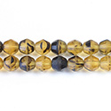 Czech Glass Fire Polish Bead - Round Fancy 8MM MATTE TORTOISE