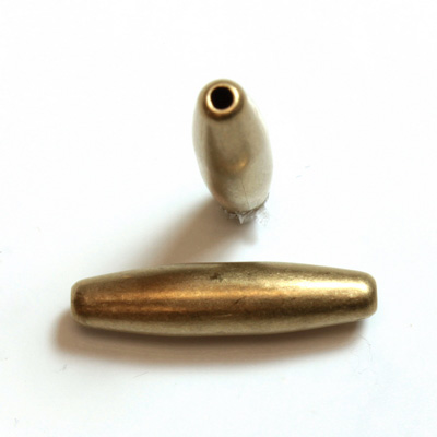 Brass Machine Made Bead - Smooth Oval 20x5MM RAW BRASS