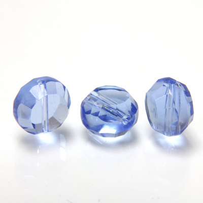 Chinese Cut Crystal Bead - Round Disc Side Drilled 08MM LT SAPPHIRE