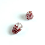 Glass Lampwork Bead - Pear Shape Smooth 14x8MM PATTERN BROWN CRYSTAL