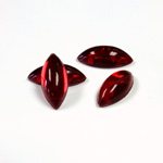 Plastic Flat Back Foiled Cabochon - Navette 18x8MM RUBY