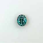 Glass Flat Back Lady Bug Stone with White Engraving - Oval 10x8MM ZIRCON