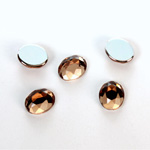 Plastic Flat Back Foiled Rose Cut Rhinestone - Oval 10x8MM SMOKE TOPAZ