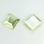 Plastic Flat Back Foiled Rose Cut Rhinestone - Square 15x15MM JONQUIL