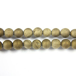 Gemstone Bead Round Druzy 6MM BRONZE COAT