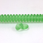 Czech Pressed Glass Bead - Smooth Rondelle 8MM MATTE PERIDOT