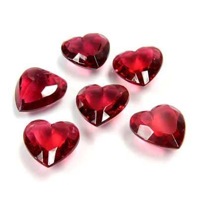 Glass Point Back Tin Table Cut (TTC) Unfoiled - Heart Shape 15x14MM ROSE