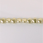 Czech Glass Pearl Bead - Heart 06x6MM LT OLIVE 70457