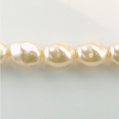 Czech Glass Pearl Bead - Baroque Twisted 16x13MM WHITE 70401