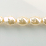 Czech Glass Pearl Bead - Baroque Twisted 16x13MM WHITE 70401