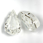 Crystal Stone in Metal Sew-On Setting - Pear 13x7.8MM CRYSTAL-SILVER