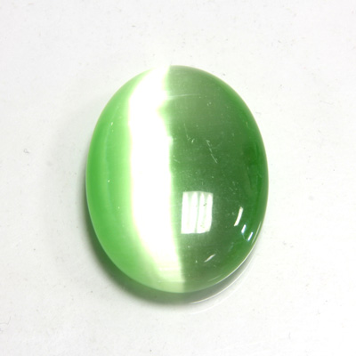 Fiber-Optic Cabochon - Oval 30x22MM CAT'S EYE LT GREEN