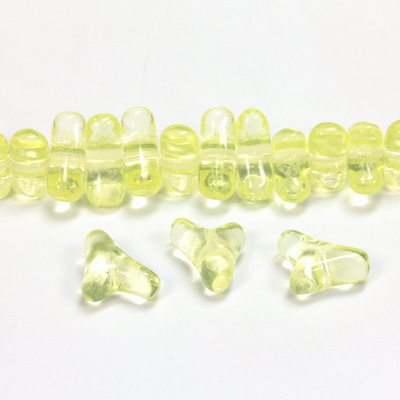 Czech Pressed Glass Bead -Tri-Y 11x9MM JONQUIL