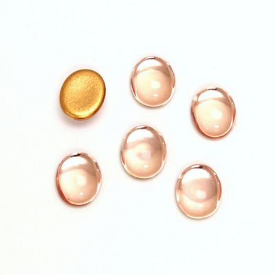 Glass Medium Dome Foiled Cabochon - Oval 10x8MM ROSALINE