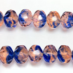 Czech Glass Fire Polished Bead - Rondelle Disc 8x6MM ROSE-SAPPHIRE