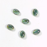 Glass Medium Dome Coated Cabochon - Oval 08x6MM LUSTER GREEN
