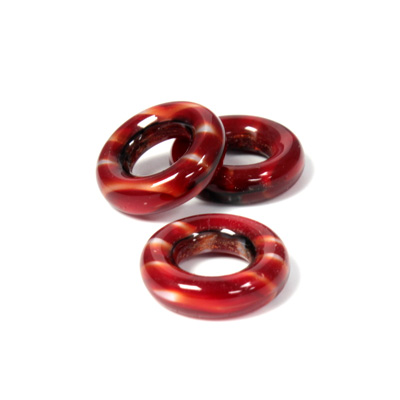 Czech Pressed Glass Ring - 14MM TIGEREYE RED