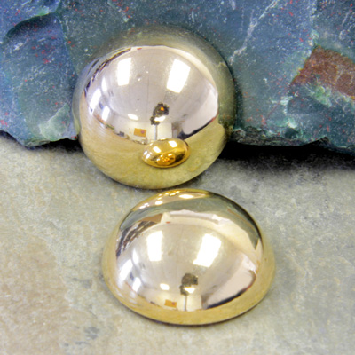 Plastic Flat Back Metalized Cabochon - Round 20MM GOLD