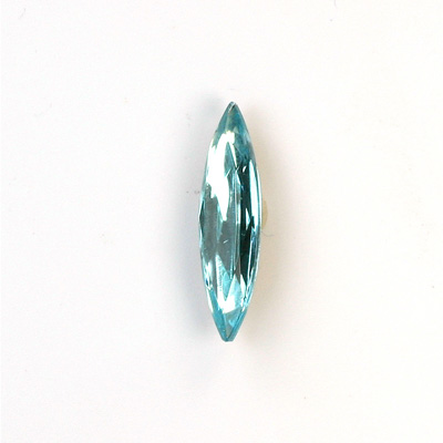 Glass Point Back Foiled Tin Table Cut (TTC) Stone - Navette 24x6MM AQUA