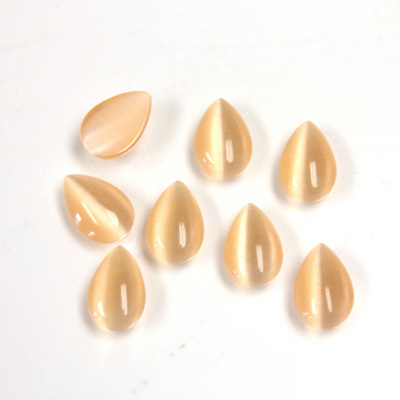 Fiber-Optic Cabochon - Pear 10x6MM CAT'S EYE PEACH