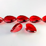 Chinese Cut Crystal Bead - Oval Twist 21x13MM RED