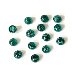 Glass Medium Dome Lampwork Cabochon - Round 05MM FLAWED EMERALD