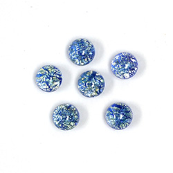 Glass Medium Dome Lampwork Cabochon - Round 07MM SAPPHIRE OPAL (02207)