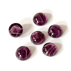 Glass Medium Dome Lampwork Cabochon - Round 09MM FLAWED AMETHYST