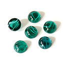 Glass Medium Dome Lampwork Cabochon - Round 09MM FLAWED EMERALD