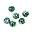 Glass Medium Dome Lampwork Cabochon - Round 09MM MOSS OPAL (02207)