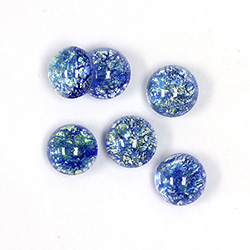 Glass Medium Dome Lampwork Cabochon - Round 09MM SAPPHIRE OPAL (02207)