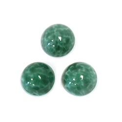 Glass Medium Dome Lampwork Cabochon - Round 10MM MOTTLED JADE (01228)