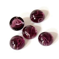 Glass Medium Dome Lampwork Cabochon - Round 11MM FLAWED AMETHYST