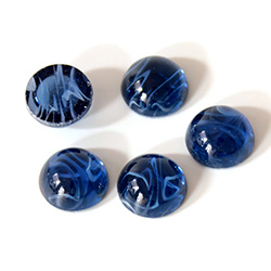 Glass Medium Dome Lampwork Cabochon - Round 11MM FLAWED MONTANA