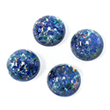 Glass Medium Dome Lampwork Cabochon - Round 13MM BLUE OPAL (04531)