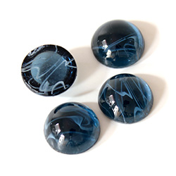 Glass Medium Dome Lampwork Cabochon - Round 13MM FLAWED MONTANA