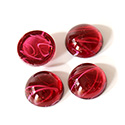 Glass Medium Dome Lampwork Cabochon - Round 13MM FLAWED RUBY