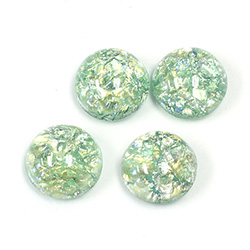 Glass Medium Dome Lampwork Cabochon - Round 13MM MINT OPAL (02201)