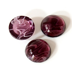 Glass Medium Dome Lampwork Cabochon - Round 15MM FLAWED AMETHYST