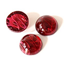 Glass Medium Dome Lampwork Cabochon - Round 15MM FLAWED RUBY