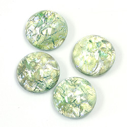 Glass Medium Dome Lampwork Cabochon - Round 15MM MINT OPAL (02201)