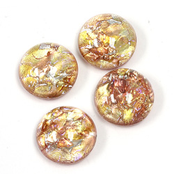 Glass Medium Dome Lampwork Cabochon - Round 15MM PEACH OPAL (02202)