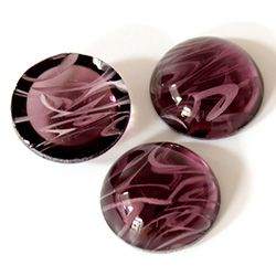 Glass Medium Dome Lampwork Cabochon - Round 18MM FLAWED AMETHYST