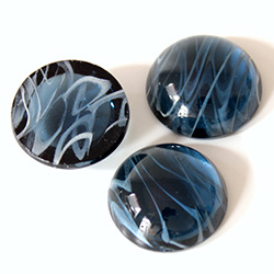 Glass Medium Dome Lampwork Cabochon - Round 18MM FLAWED MONTANA